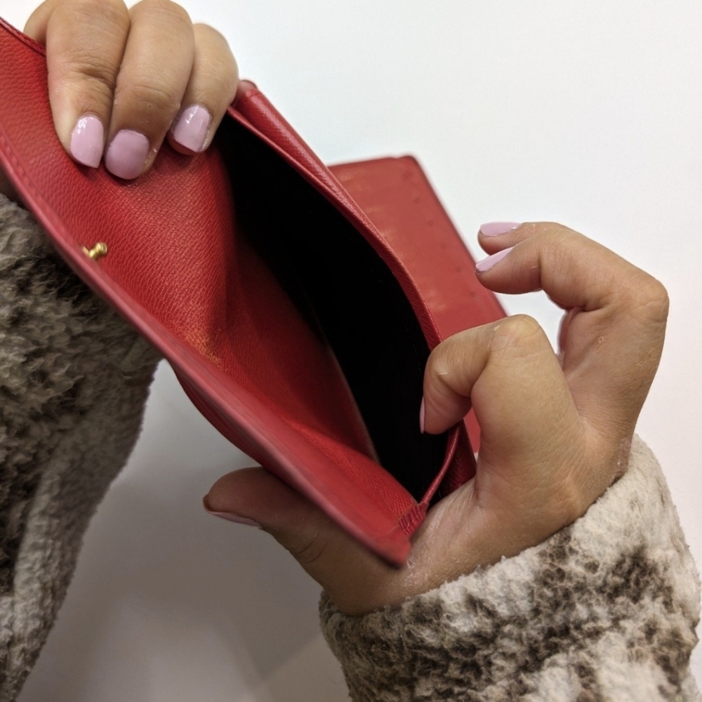 FINAL OFFER❣️Louis Vuitton❣️Authentic Red Epi CroSS-Wallet 🌟 SPO022 FRANCE 2002 - Picture 13 of 15